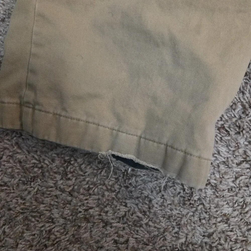 LL Bean Pants Mens 38x31 Tag 38x32 Tan Flannel Lined Outdoors Khaki Chino